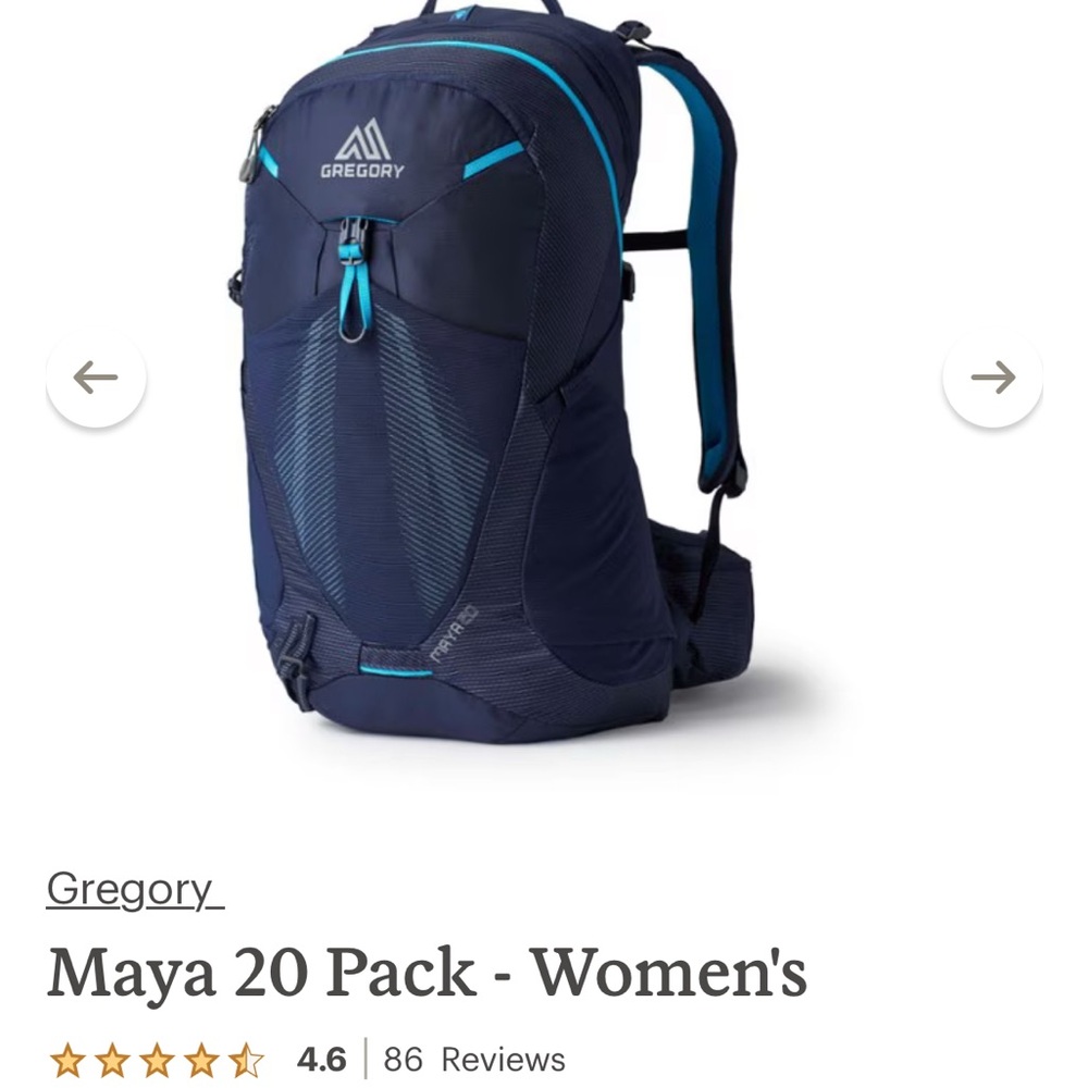 Gregory Maya 20 Women's Backpack - Dark Blue with Light Blue Accents